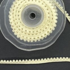 Ribbon - 8mm Cream Pom Pom- 1 metre