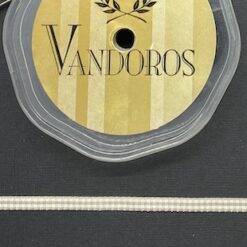 Vandoras Ribbon - 5mm Gingham Latte - 1 metre
