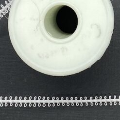 Ribbon - 7mm White Double loop- 1 metre