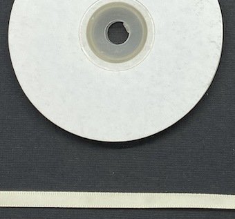 Ribbon - 6mm Cream Poly satin - 1 metre