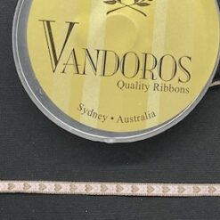 Vandoras Ribbon - 5mm Pink/Latte Hearts - 1 metre