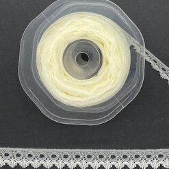Ribbon - 15mm Cream Lace edge