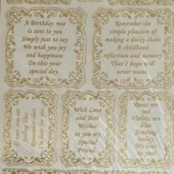 Birthday Labels 1 - Gold on white