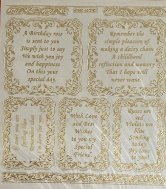Birthday Labels 1 - Gold on white