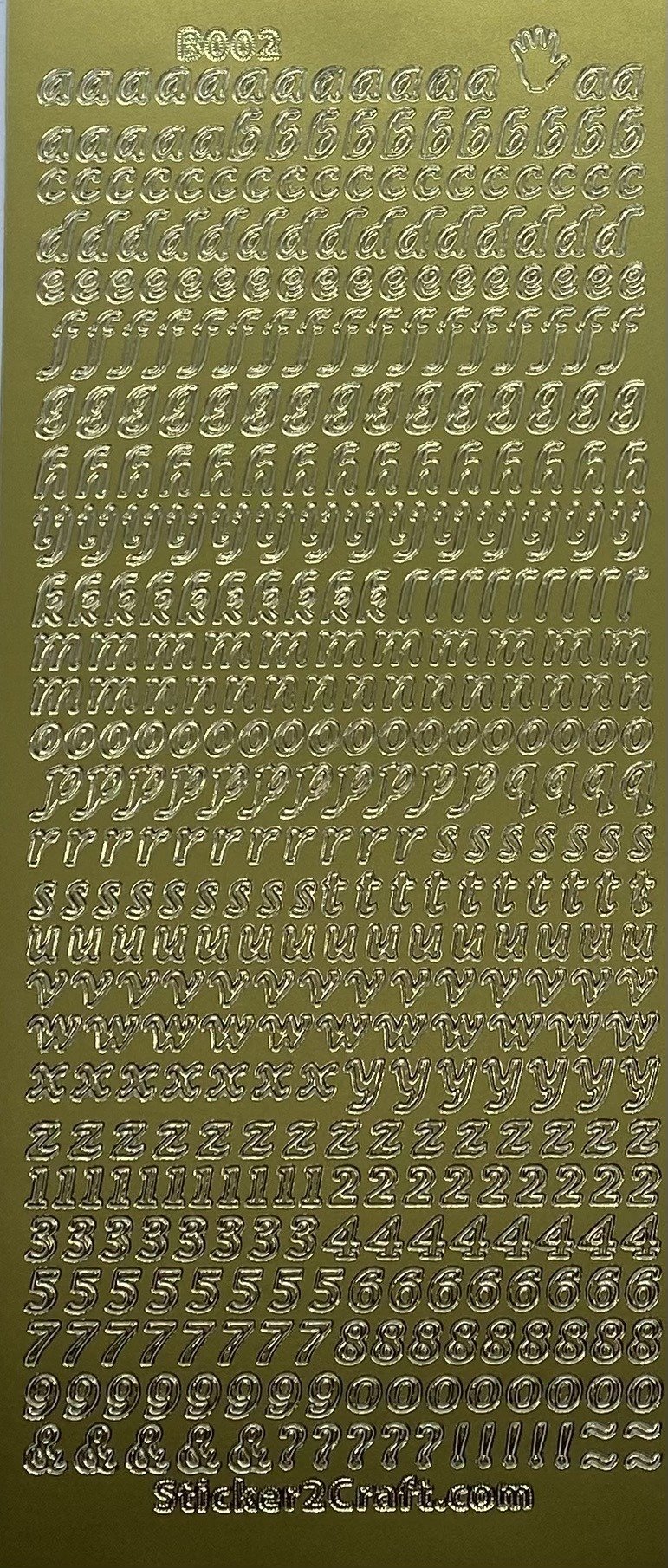 Alphabet 8 - lower case - Gold