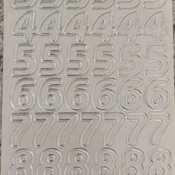 Numbers 2cm - Holographic Silver/Clear