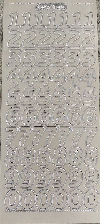 Numbers 2cm - Holographic Silver/Clear