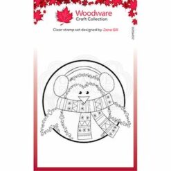 Woodware Clear Singles Festive Fuzzies – Mini Penguin 3.8 in x 2.6 in Stamp