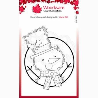 Woodware Clear Singles Festive Fuzzies – Mini Snowman 3.8 in x 2.6 in Stamp