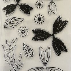 Layered sketched flowers stamp set