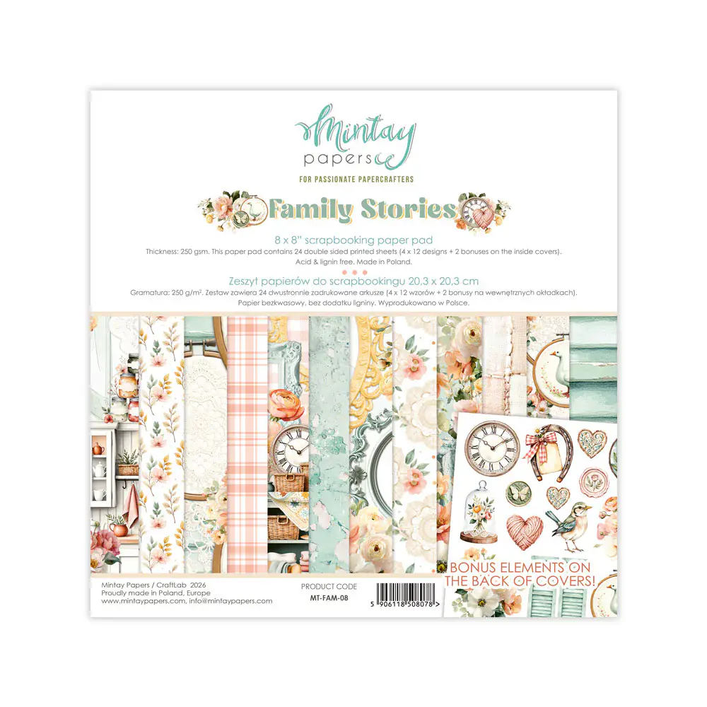 Mintay - Family Stories - 8" x 8" Paper Pad