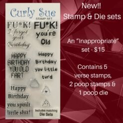 An "Inappropriate" stamp & die set
