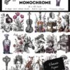 Paper by the Sea - Monochrome Elements Papers - In April Bundle