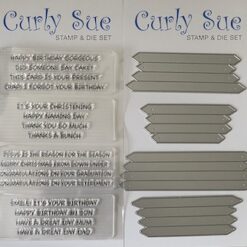 Alternative view of Curly Sue - Mini strip sentiment Stamp & Die Set 1