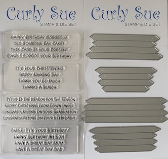 Curly Sue - Mini strip sentiment Stamp & Die Set 1 - Image 2