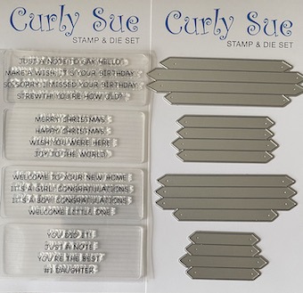 Curly Sue - Mini strip sentiment stamp & die set 3 - Image 2