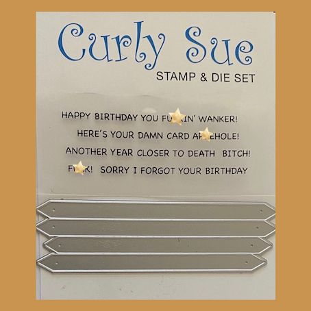Inappropriate Small sentiment strip stamp & die set