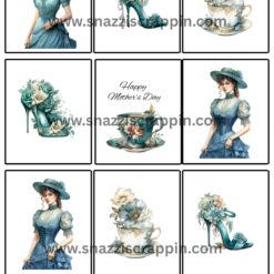 Paper by the Sea - Teal Tones - sentiment sheet