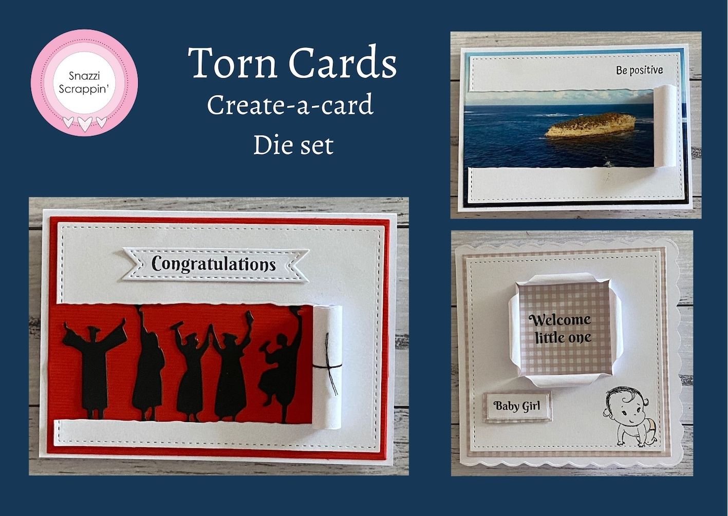 Create-a-card - Torn Card technique die set