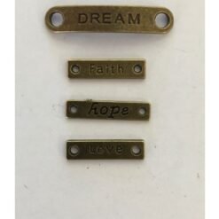Charms - Dream/Faith/Hope/Love - Old Gold