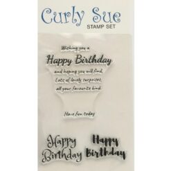 Curly Sue - Insert verse stamp set - Happy Birthday 3