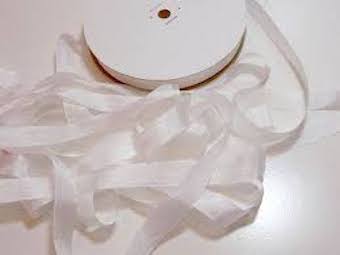 Ribbon - 12mm Seam Binding - White - 1 metre
