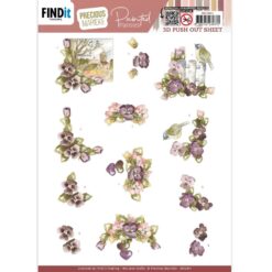 Painted Pansies, Purple - 3D Decoupage Sheet