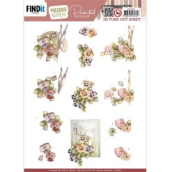 Painted Pansies, Pansies And Brushes - 3D Decoupage Sheet