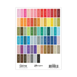 TIM HOLTZ DISTRESS MINI INK PAD LABEL SHEETS - WHITE PRINT