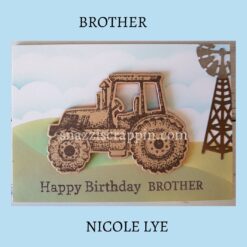 Alternative view of Farm - Tractor & wheat border – stamp & die set