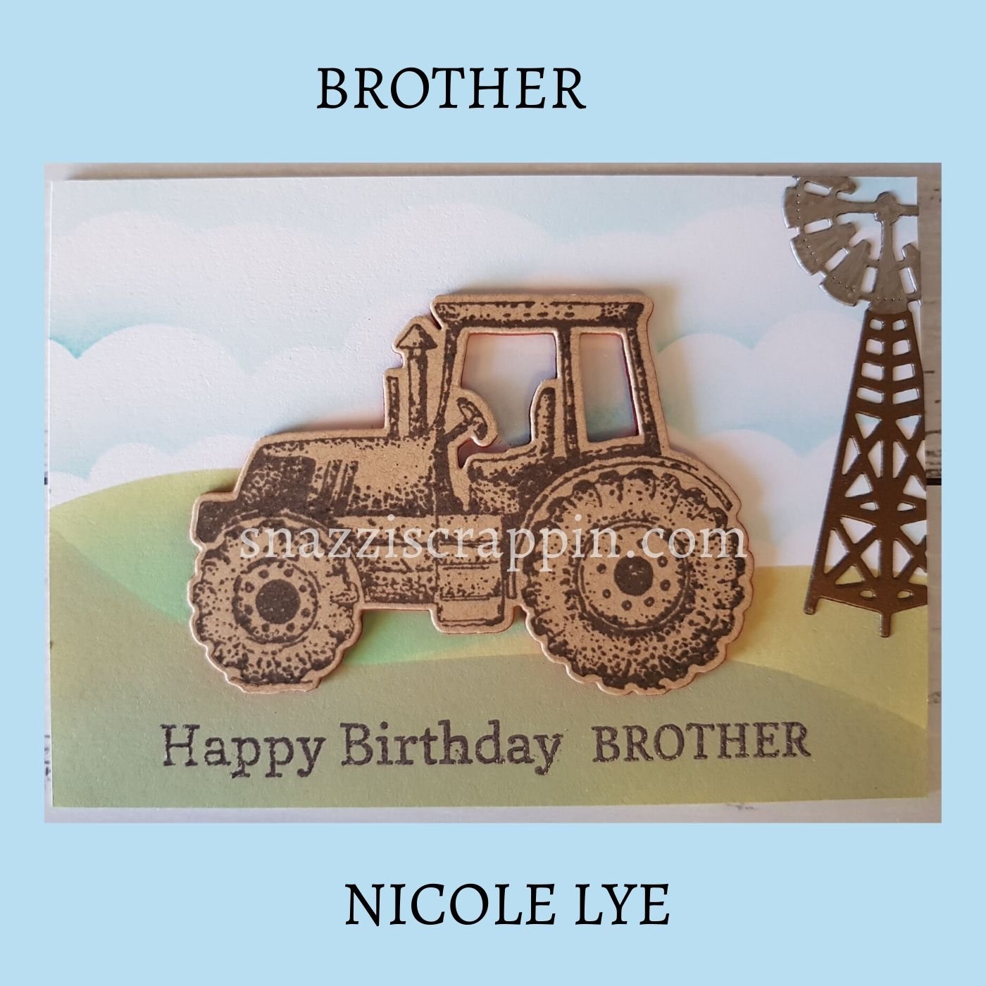 Farm - Tractor & wheat border – stamp & die set - Image 2
