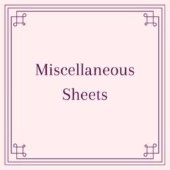 Miscellaneous sheets