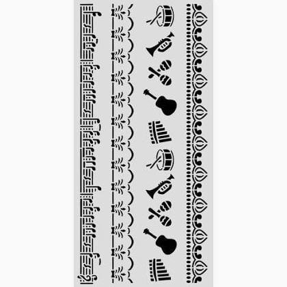 Stamperia Symphony Thick Stencils 12x25cm Borders by Sara Alcobendas (KSTDL165)