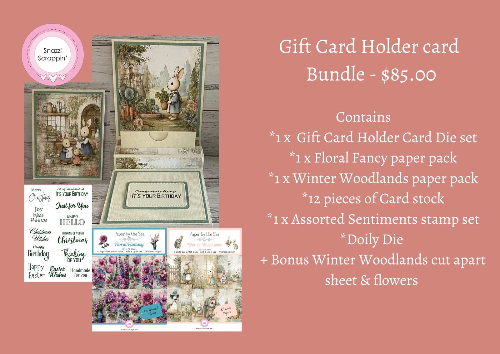 Bundle - Create-a-card - Gift card holder card die set