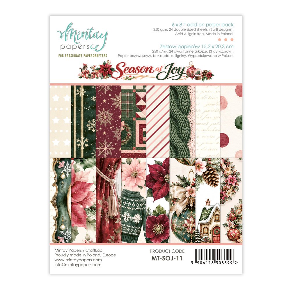 Pre-order - Mintay - Season of Joy - 6" x 8" Add on Paper Pad - due Mid August
