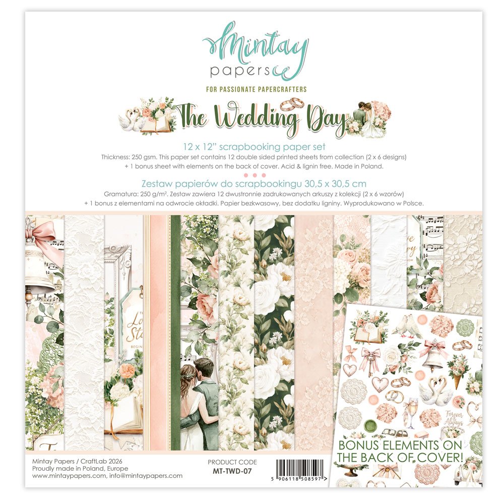 Pre-order - Mintay - Wedding Day - 12" x 12" Paper Pad - due mid August