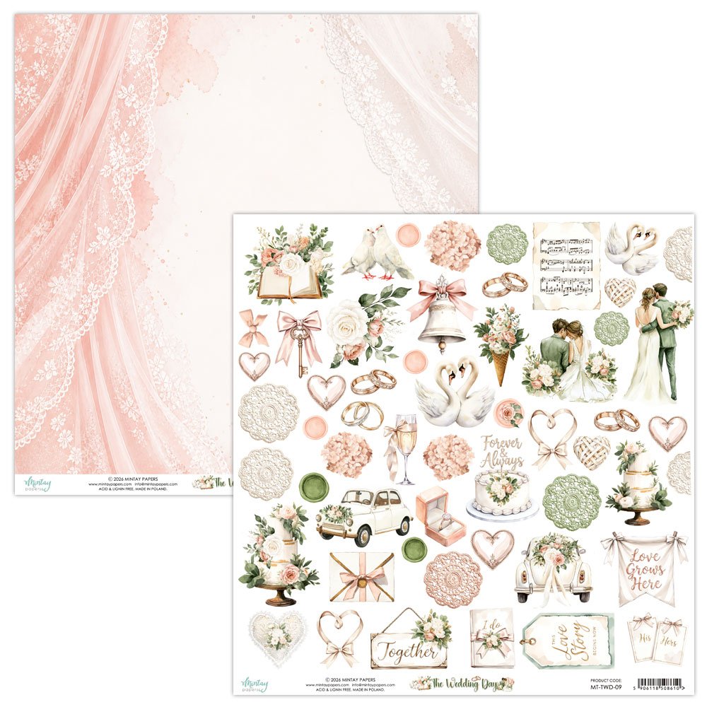 Pre-order - Mintay - Wedding Day - cut apart sheet - Due mid August
