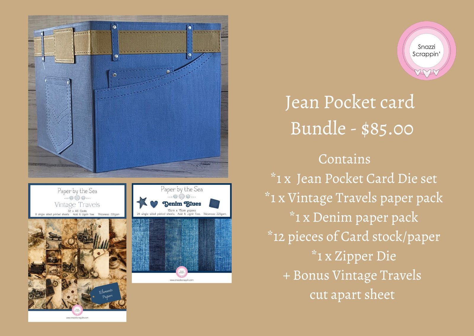 Bundle - Create-a-card - Jean Pocket card die set