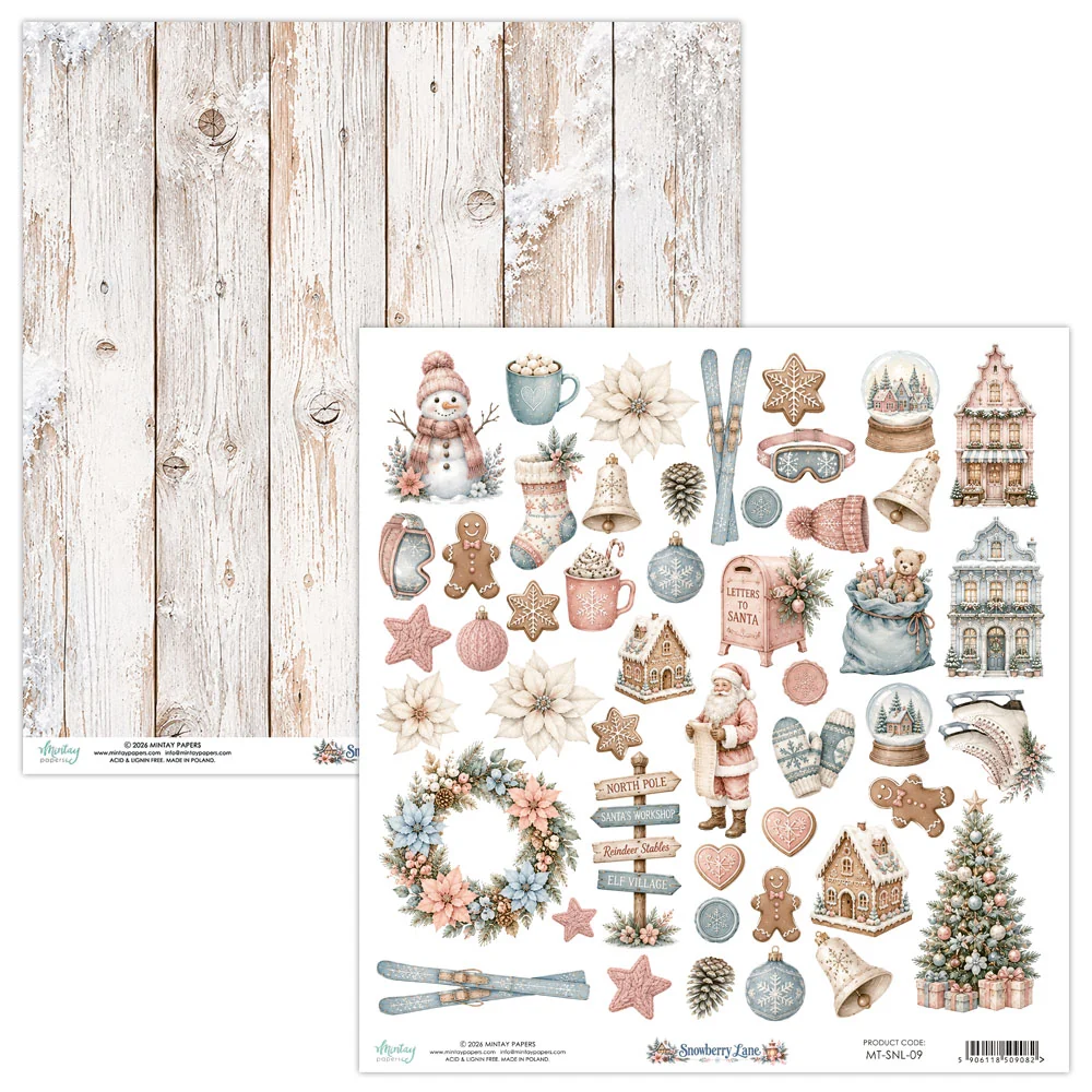 Mintay - Snowberry Lane - cut apart sheet